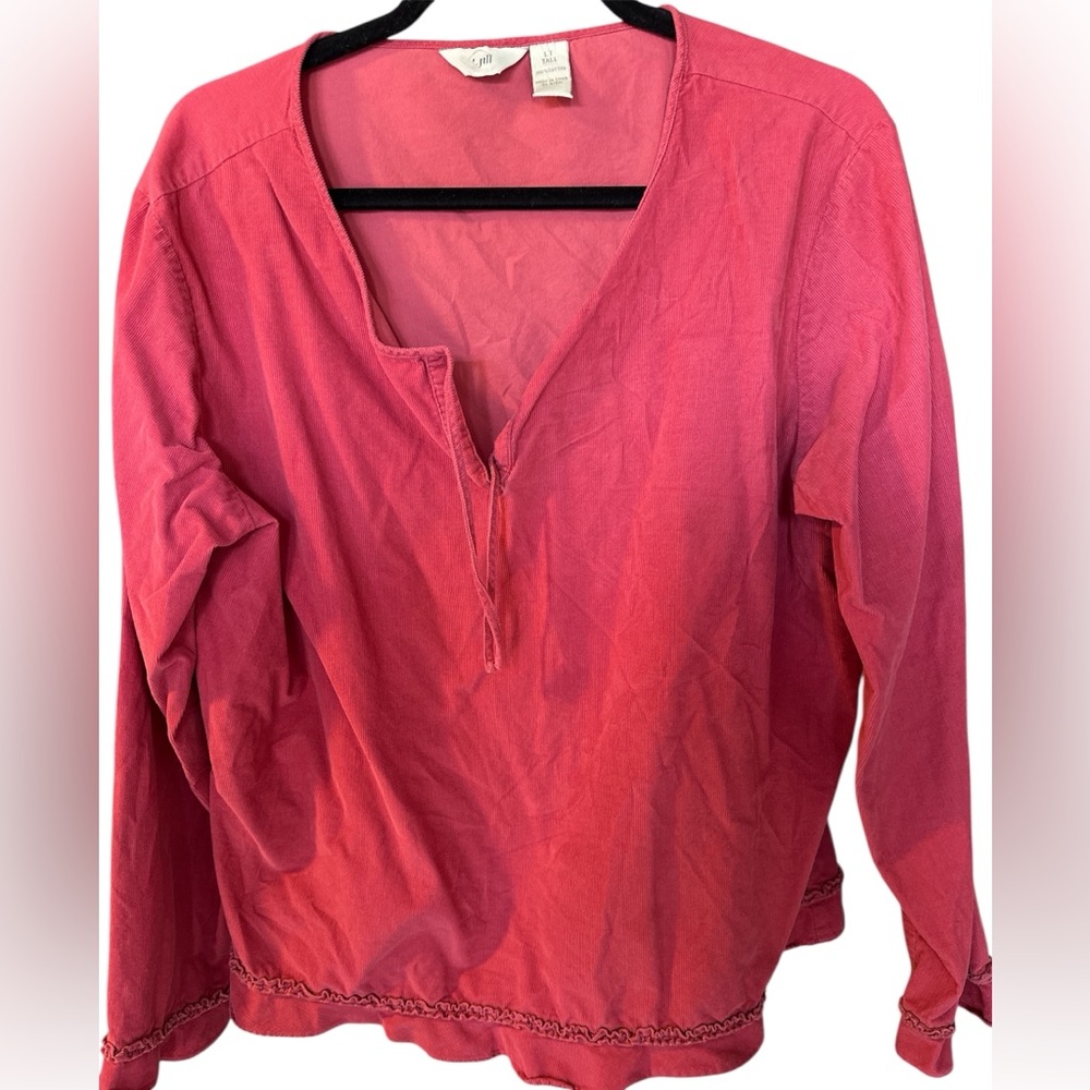 J.JILL - Ribbed Reddish-Orange Long Sleeve blouse